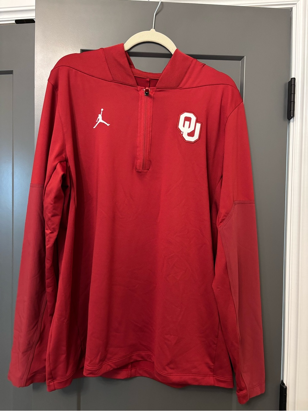 Oklahoma OU Sooners Men's Jordan Brand Dri-FIT College 1/2-Zip Top L large NWOT